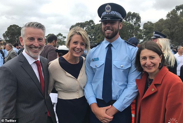 Keneally's (center left) ex-prime minister mother, Kristina Keneally (center left), had purposefully stayed away from his hearing to avoid creating a 'media circus'