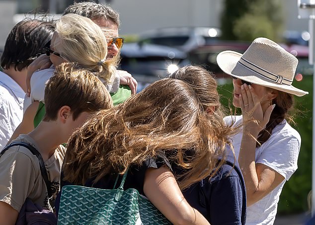 Prince Frederik hugged the friends equally tightly