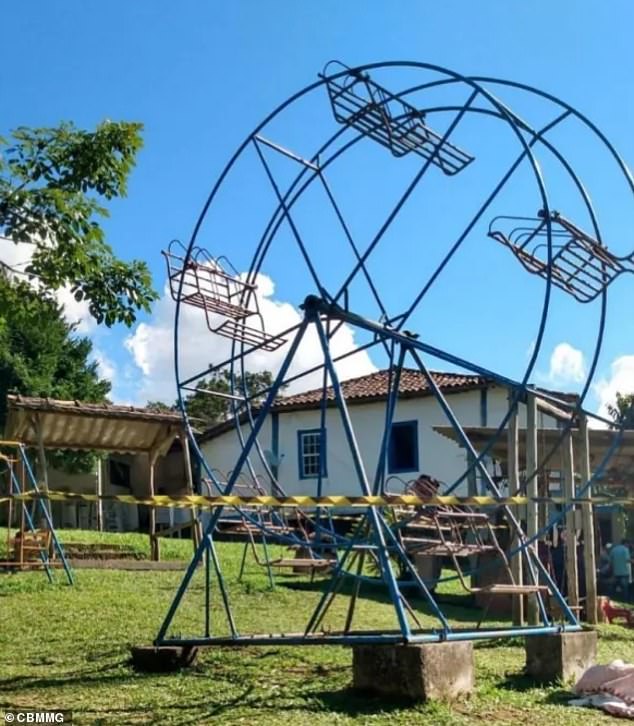 Authorities in Minas Gerais, Brazil, have closed access to the manual Ferris wheel.  One of the owners of the restaurant where the fairground attraction is located acknowledged that they did not have a permit to operate it