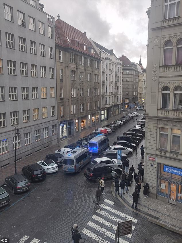 Police in the Czech capital urged residents to take shelter and avoid the area 'due to an ongoing shooting incident' near Charles University in the city center