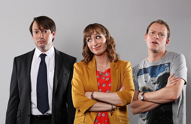 Isy Suttie, who plays a Fruit & Veg salesman in the film, is pictured in the role of Dobby alongside David Mitchell and Robert Webb