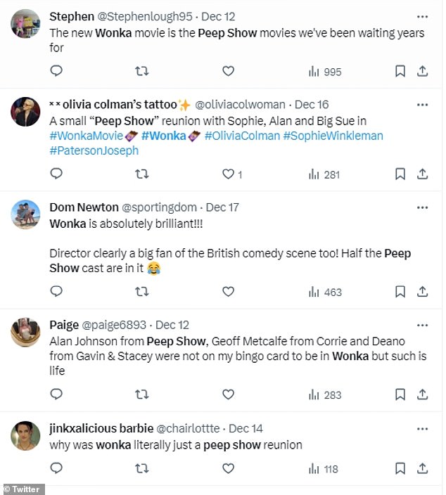 1703171181 441 Wonka viewers delightedly brand the blockbuster an unofficial Peep Show