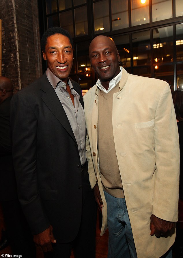 Pippen and Jordan are seen in happier times in 2012, at the former's birthday party