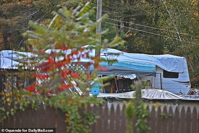 The trailer in which the young girl was found two days after the kidnapping