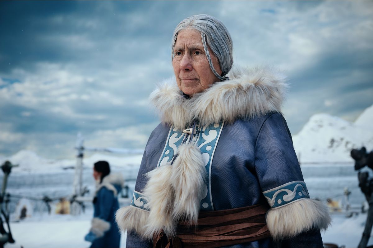 The live-action version of Gran-Gran in Avatar: The Last Airbender, an elderly lady in a cold environment