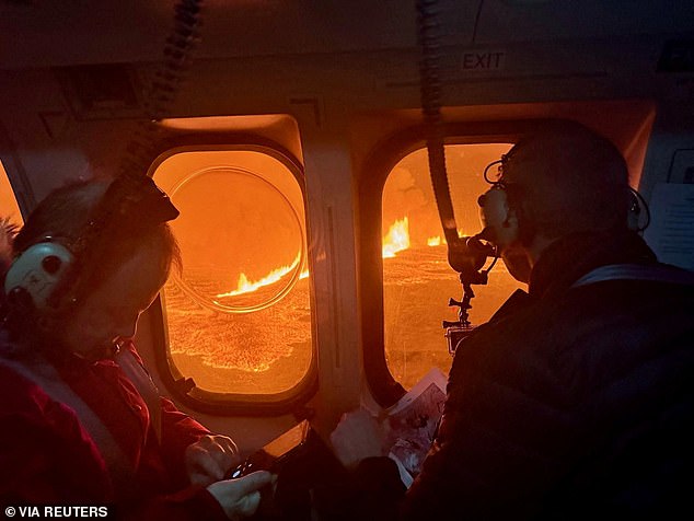 The dark Arctic winter makes satellite observations difficult with visible light, so scientists fly over the eruption site to monitor its progress