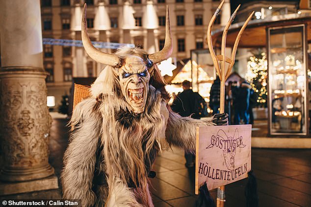 St Nick's evil competition, Krampus, appears around Christmas in Austria, Germany and Eastern Europe to scare mischievous youngsters