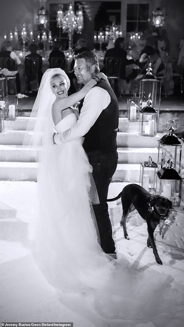 Blake and Gwen were married on July 3, 2021, in a chapel on his ranch in Oklahoma