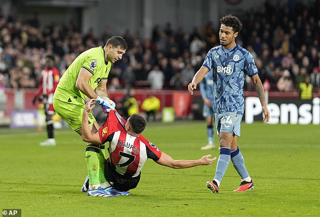 The pair were involved in a furious fight during Sunday's Premier League match