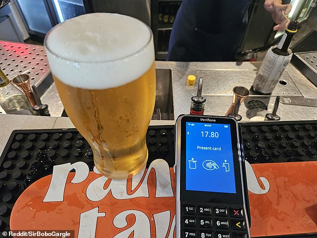 Aussies were also outraged by a pint of beer costing as much as $17.80