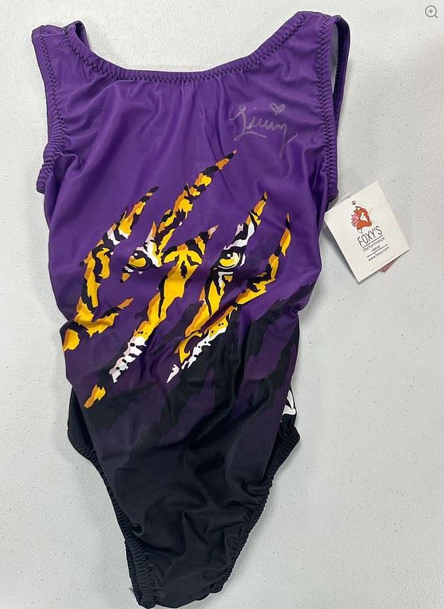 Here's one of Dunne's autographed tights that was for sale and turned up on eBay