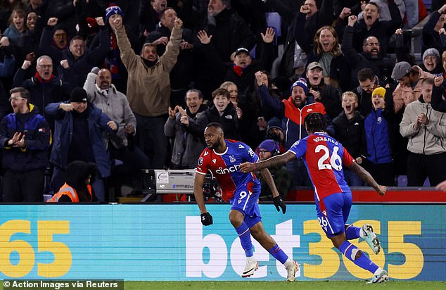 It led to wild celebrations at Selhurst Park, but Brighton would quickly regain control of the ball