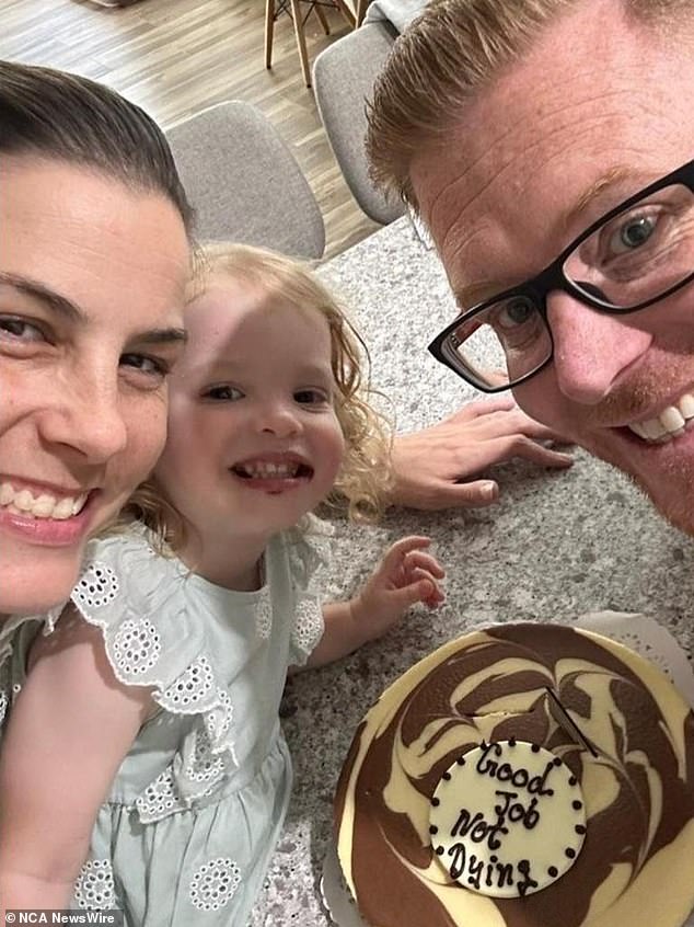 Pertina bought herself a cake to celebrate her recovery and told NewsWire her family finds comfort in having fun and joking.  Image: supplied.