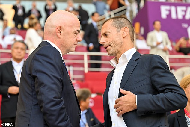 The ruling came as a huge blow to Gianni Infantino (L) – president of FIFA – and Aleksander Ceferin (R), head of UEFA