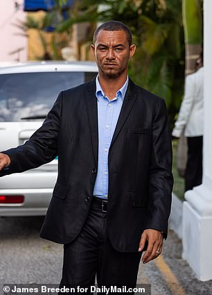 Faron Newbold is seen here arriving at the courthouse in Nassau