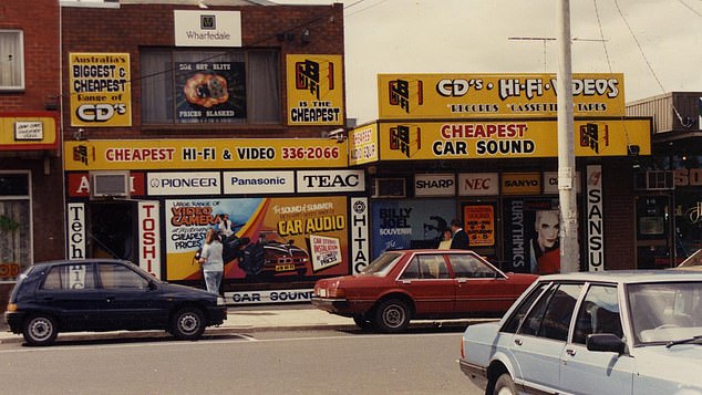 The original JB-Hi-Fi store in Melbourne's Keilor in East, in an archive photo from that era