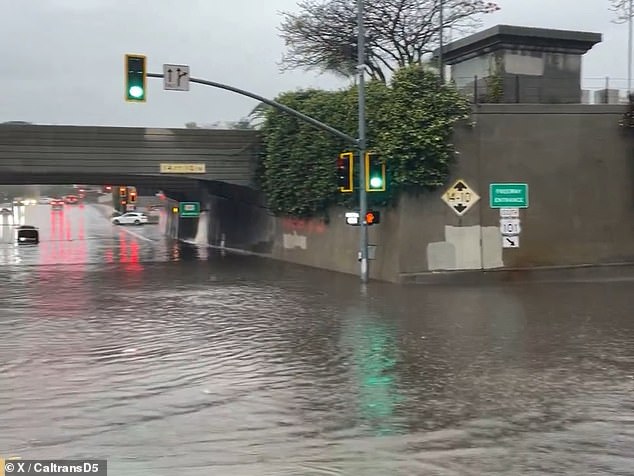 Between midnight and 1 a.m. local time, the storm dumped 3.18 inches of rainfall on downtown Oxnard, surpassing the average of 2.56 inches for the entire month of December, according to the National Weather Service.