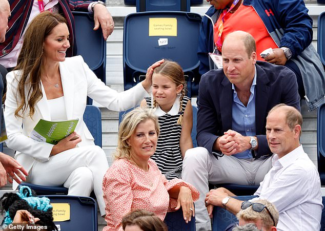 Kate, Charlotte and William and accompanied by Sophie and Edward.  The Waleses and Edinburghs now form a quartet supporting the work of King Charles