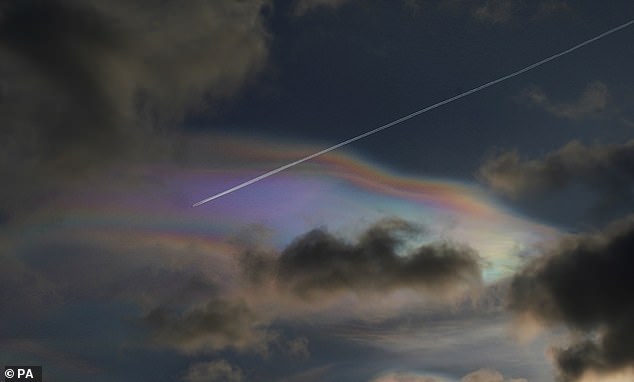 Pearly clouds are most commonly seen in Antarctica, but have also been spotted in the Arctic, Scotland, Scandinavia, Alaska, Canada and Russia.  However, this week, lucky skygazers across the UK were dazzled by the formations.  Pictured: Clouds over Tynemouth