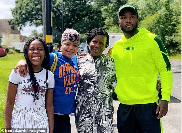 Edwards (right) with his sister (left), mother (center left) and grandmother (center right) - credits his mother as the most important influence on his life