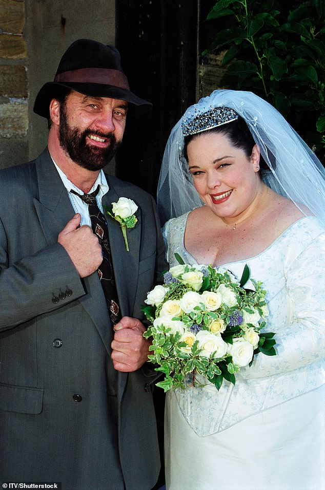 It comes after soap stars Lisa Riley and Danny Miller paid tribute to actor Steve Halliwell following his death at the age of 77 (Lisa pictured with Steve in the soap, who played her father)