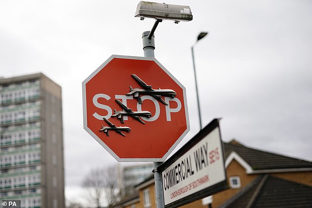 The work was installed at the junction of Southampton Way and Commercial Way in Peckham, South London, close to a pedestrian crossing