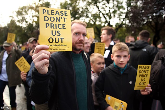 Fans protested against the prices last month after tickets for the match against Manchester United were priced at £160, while juniors had to pay £80