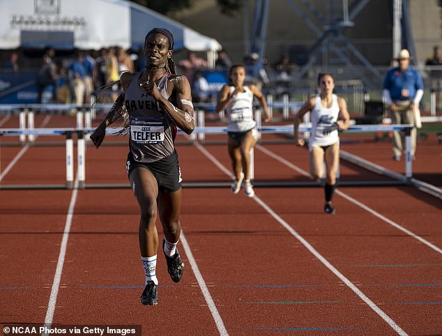 Cece Telfer became the first openly trans woman to win an NCAA title when she placed first in the 400-meter hurdles at the 2019 Division II National Championships (photo)