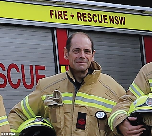 Mr Kidd (pictured), who started his career as a rural firefighter in 1989, fought thousands of fires and was remembered as someone who loved what he did