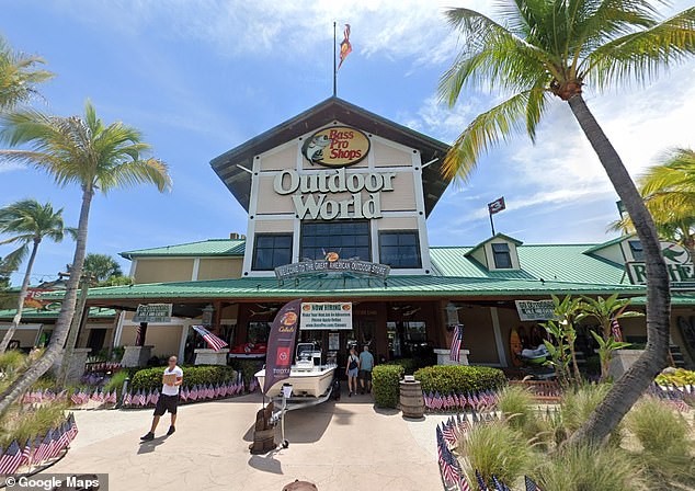 The incident took place at a Bass Pro Shops on Gulf Center Drive