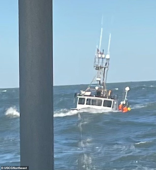 The four-person rescue crew found Two Dukes seven miles southeast of Martha's Vineyard