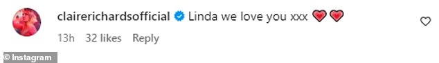 A host of stars also sent their love to Linda as they wrote heartfelt messages