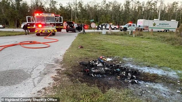 Officers arrived at Bay Blossom Drive and US 98 in Sebring around 4pm on Tuesday when reports of the bizarre demonic act emerged