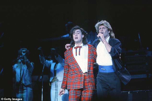 Andrew rose to fame with George (right) as part of pop duo Wham!  in the 1980s, but their festive classic had never reached the Christmas number one until now