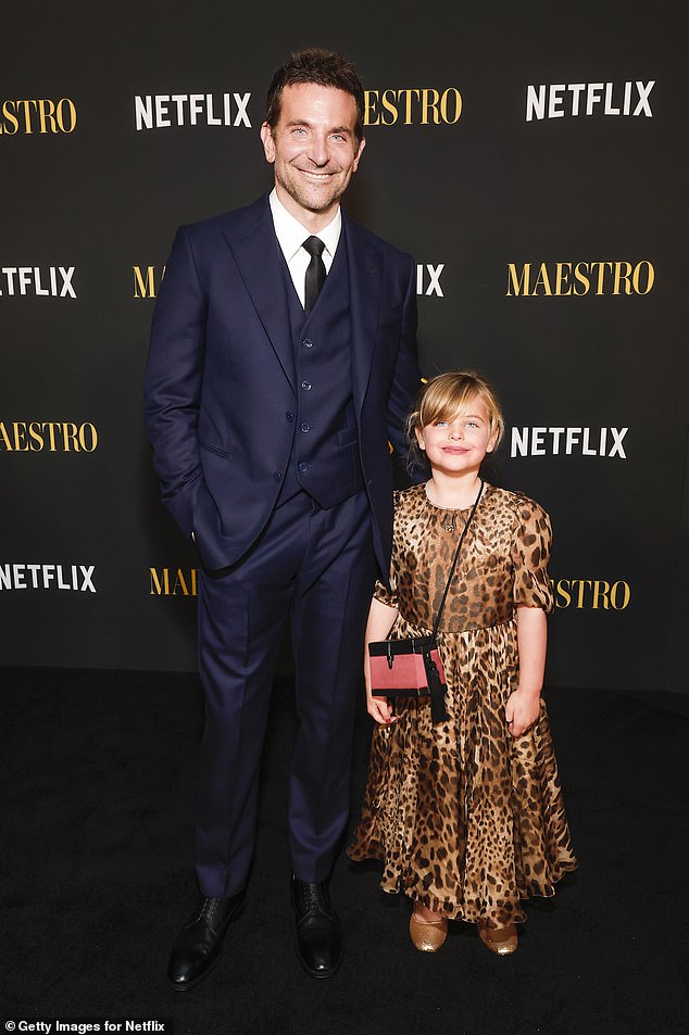 Bradley previously dated supermodel Irina Shayk and the former couple share daughter Lea, six, who recently made a cameo in Maestro;  father-daughter duo spotted in LA earlier this month