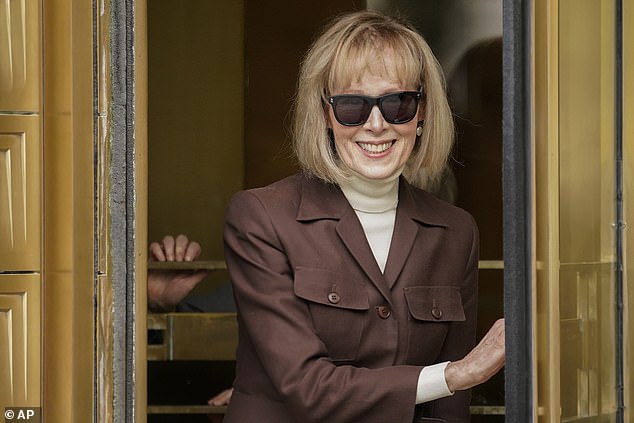 E. Jean Carroll leaves Manhattan federal court in New York on Tuesday, May 9, 2023