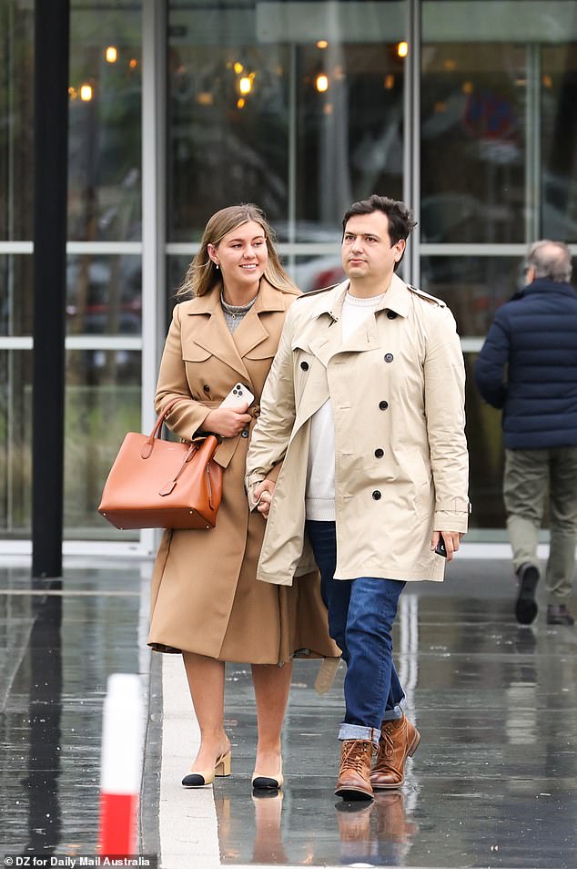 Brittany Higgins and David Sharaz took their pets out of airport quarantine on Thursday (pictured) before heading to their new home to get settled