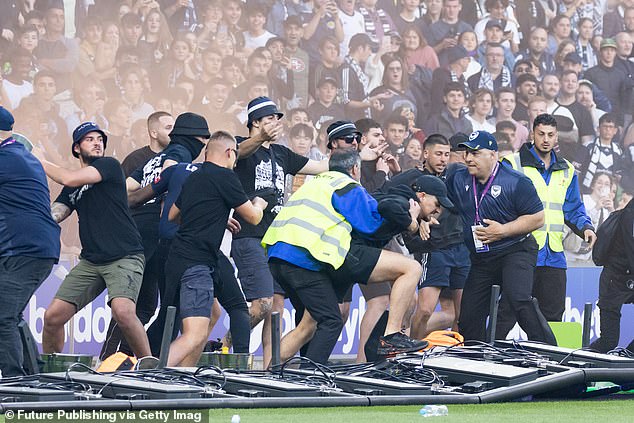 Several A-League fans were arrested and given life bans for their role in the mob violence