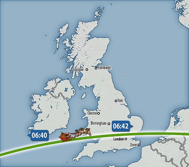 The International Space Station (also known as Santa) will have a very clear pass over the UK on Christmas Eve and will be clearly visible in the sky just before dawn