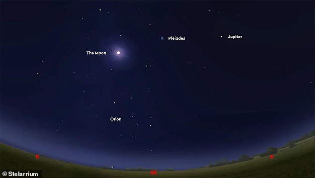 For more advanced stargazers, look right to the Moon to find the Pleiades and Jupiter star cluster this weekend which will both be visible to the naked eye.