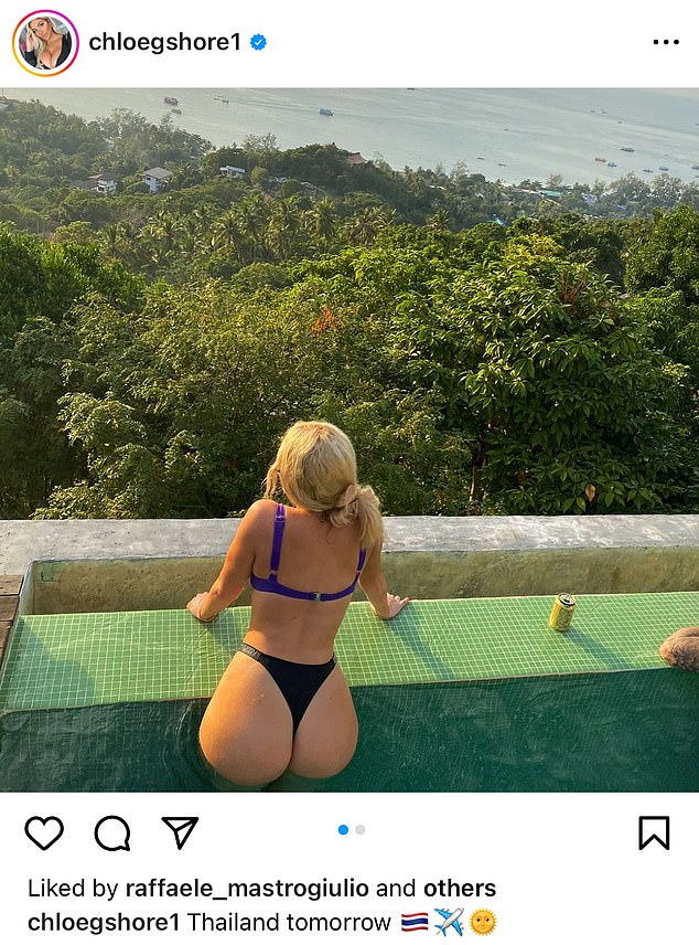 Chloe has previously been to Thailand and shared some bikini snaps from her latest trip as she counted down the hours until she could leave