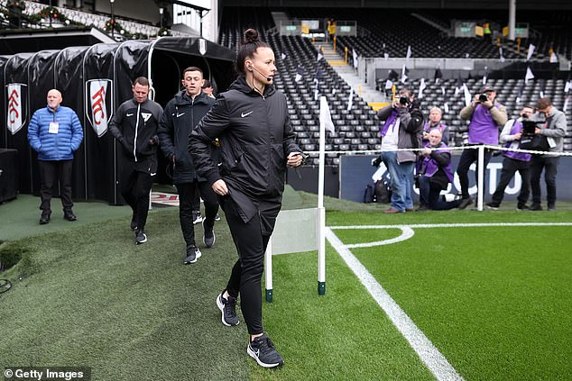 Welch inspected the Craven Cottage pitch ahead of Fulham's Premier League match against Burnley