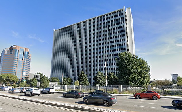 Mark William Anten, 52, is charged with felony assault for allegedly harassing the FBI with threats to blow up the LA Field Office (pictured) and sending other threats of blackmail.