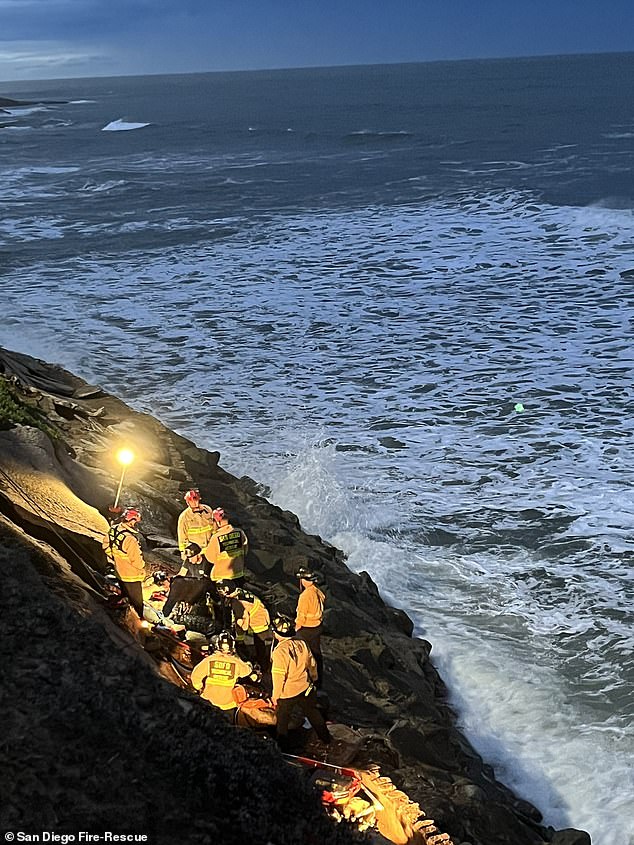 Current weather conditions in Southern California made rescue efforts difficult as intermittent rain and gusty winds, along with persistent bursts of lightning and thunder, caused chaos for crews.