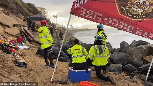 He was given electrolytes, hot packs and blankets to keep him warm overnight until emergency services could resume their rescue mission