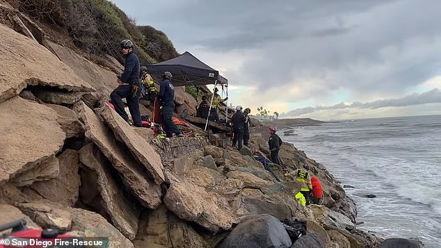 To save him, the two smallest first responders, one from San Diego and the other from San Bernardino, were lowered into the hole where they drilled small holes and set micro-blasts to remove the surrounding rock.