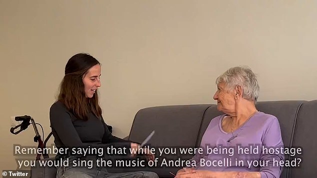 In a video posted by Hen Mazzig on X, her granddaughter reads the heartfelt letter to a stunned Adar