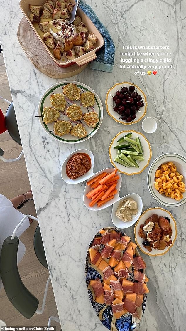 Steph proudly showed off the healthy snacks she had put together for the meeting