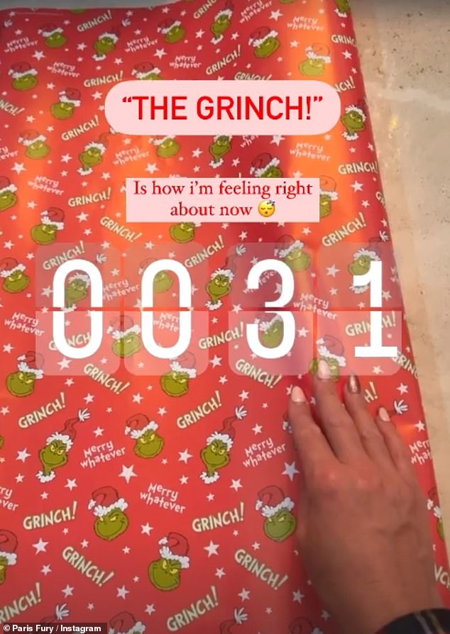 It looks like Paris was up late wrapping a large number of gifts due to her recent shopping sprees