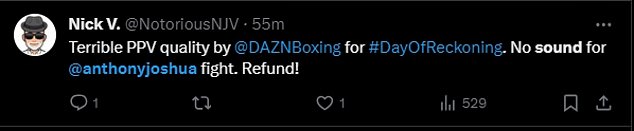 1703390251 840 Fans blast DAZN and demand refunds as audio cuts out